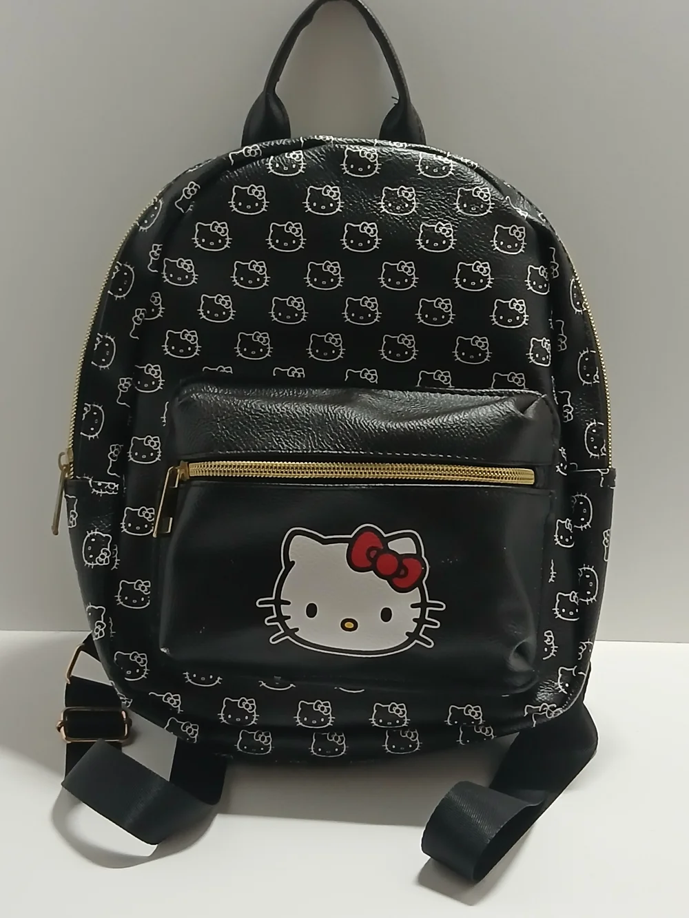 Hello Kitty Black Mini Backpack with Red Bow